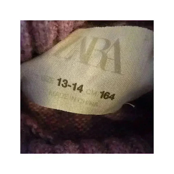ZARA Long Sleeve Turtleneck Sweater Dress-Lavender-junior 13/14 - Picture 2 of 3
